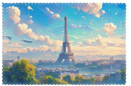 WZYWHJ Ölgemälde Paris Eiffelturm-Drucke Tischsets für den Esstisch, 30,5 x 45,7 cm, für Party, Küche, Esszimmer, Dekoration, waschbar, leicht zu reinigen, 6 Stück