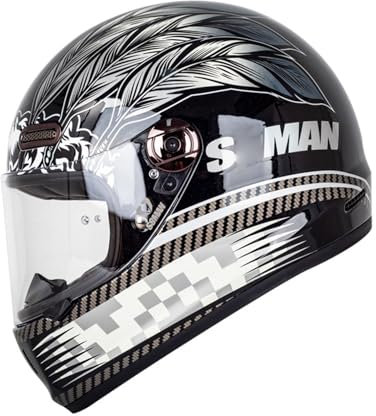 Retro-Integralhelme mit Visier Motorradhelm DOT/ECE-Zugelassenes Motorrad-Elektrofahrzeug Vier Jahreszeiten Männer Und Frauen Motorrad-Laufhelm Elektrisch 11,M(57~58CM)