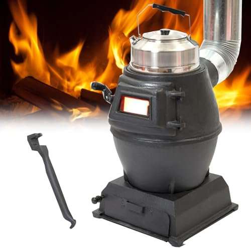 Poele a Bois, Réchaud De Tente, Fonte Mini Poêle à Charbon, Poêle à Bois Extérieur, Fonte Réchaud Mini avec fenêtre de Vue, pour Tente, intérieur, Villa, abri, Chauffage et Cuisine