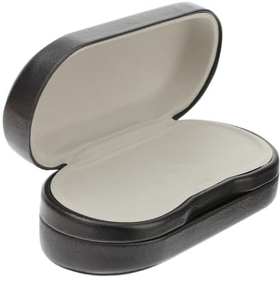 JEWEDECO Dual Eyeglasses Case Metall Doppeltes Brillenetui Für Sonnenbrillen Und Optische Brillen Eleganter Und Robuster Brillenhalter Für Zuhause Schwarz Aufbewahrungslösung