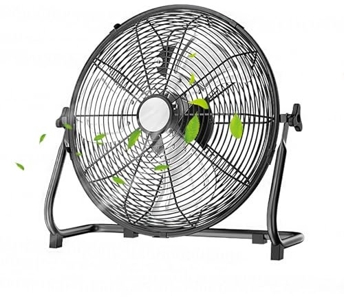 12 Inch 3-Speed High Velocity Heavy Duty Metal Industrial Floor Fans/Pedestal Fan/Air Circulator Quiet for Home, Commercial, Residential, and Greenhouse Use ( Color : Black , Size : 22in(55*58cm) )