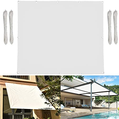 Pali per vela parasole, 1,5 x 5 m, per esterni, con panno anti-UV, colore antracite sabbia e bianco