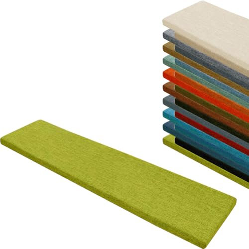 Cojín de banco antideslizante personalizable para ventanas de bahía, jardín, patios y porches, para interiores y exteriores, color verde hierba, 140 x 30 cm