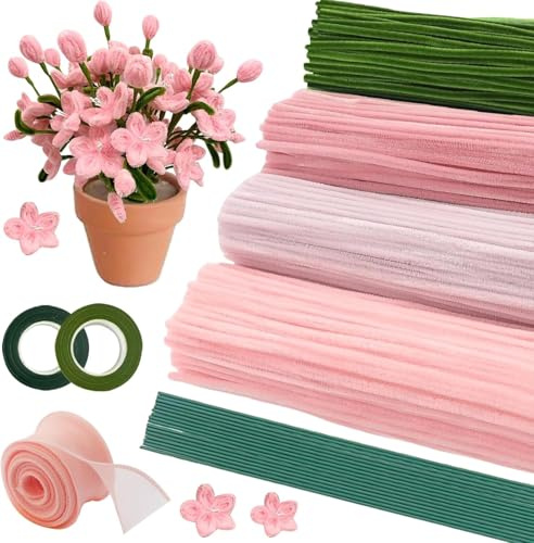 Alambre de Chenilla para Manualidades, 400 Piezas Limpiadores de Pipas, Alambre de Chenilla, Esponjoso Limpia Pipas, Limpia Pipas Alambre de Chenilla, Para Bouquet Manualidades y Decoraciones