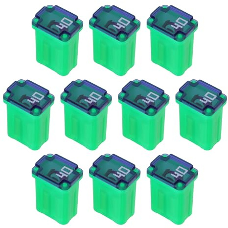 VGOL 10 Stück 40 A Mikrokartuschen-Sicherungen Auto Mini-Sicherung für LKW, SUV, Geländewagen, 10 x 15 x 6 mm