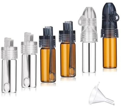 DIYCUT 7er Set Gewürzpulver Werkzeug, Tragbar Gewürzstreuer Klein, Gewürzpulver Dosierer, mit Mikrotrichter, für Outdoor, Camping, Reisen, Aufbewahrung Pulvern Gewürzen