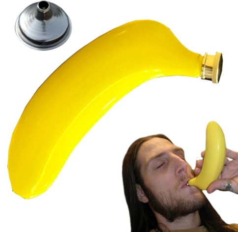 Botellas de vino | 5 oz tarro de vino en forma de plátano | Botella de bolsillo decorativa de acero inoxidable, recipientes portátiles a prueba de fugas para whisky vodka brandy ron