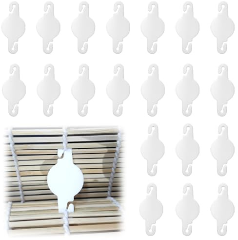 20 Pack String Clip for Roll Up Shade Compatible with Radiance, Cord Clips for Curtains and Shades, Outdoor Bamboo Roller Blind Replacement Clips