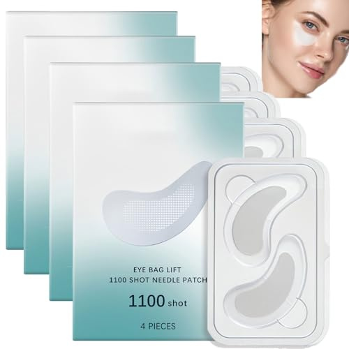 Parches ojos microagujas, reducen las arrugas y la hinchazón, parches anti-arrugas faciales, ácidos hialurónicos reticulados para líneas de frente, línea de sonrisa, arrugas oculares (D 16PCS)
