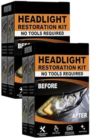 HJBGBQKTS Kit de Reparación de Faros de Auto, Kit de Limpieza Cerámica para Faros Automotrices, Repara Rayones, Amarilleamiento, Pule y Restaura el Brillo