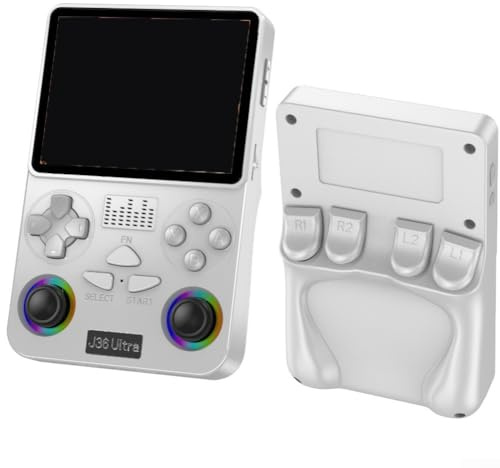 Console de jeu portable J36 Ultra, WiFi en ligne multijoueur Open Source HD Gaming Device Portable sans fil de style rétro avec joystick évolutif (Blanc)