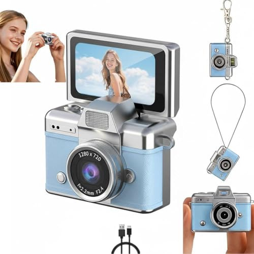 2026 New Mini Digital Camera With 1.47 In Lcd Screen 1080p, Mini Keychain Retro Screen, Card 64gb Flip Camera With Built-I -