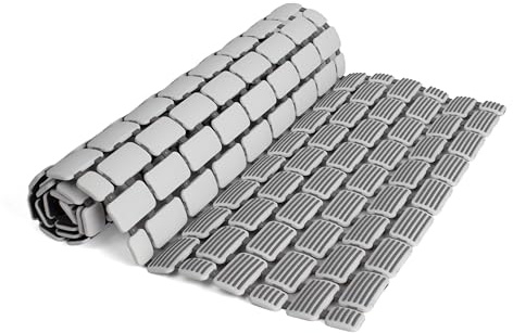 BESCH Alfombrilla Baño Antideslizante Bañera Alfombra Ducha PVC con Ventosas Tapete Baño Antideslizante con Orificios Drenaje Secado Rápido Alfombrilla Ducha Suelo Baño 39x72cm