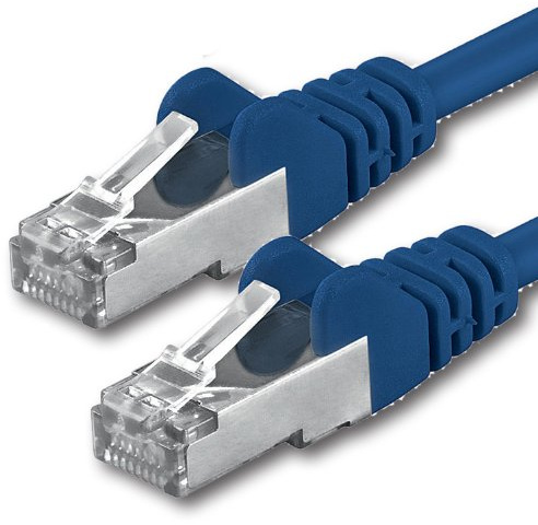 1aTTack - Cavo Patch CAT 5e Crossover FTP con 2 spine RJ45 blu 7 m