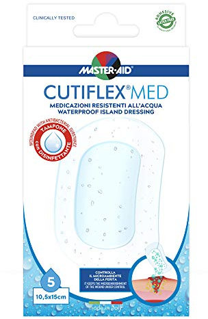 MASTER AID Cutiflex Med 10.5x15 cm., Bianco/Blu, 5 Unità