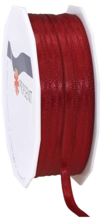 C.E. Pattberg SATIN bordeaux, 50 m Satinband zum Einpacken von Geschenken, 6 mm Breite, Geschenkband zum Dekorieren & Basteln, Dekoband für Präsente, zu jedem Anlass