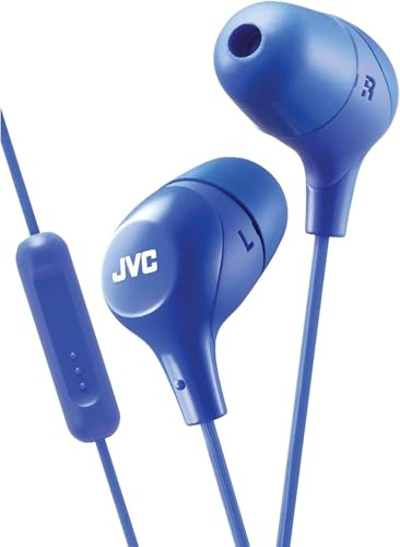 JVC Auricolari in memory foam Marshmallow con microfono blu (HAFX38MA)