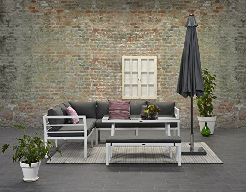 Garden Impressions Blakes White Hohe Dining Aluminium Lounge | Inklusive XL Bank, Wasserabweisende Kissen