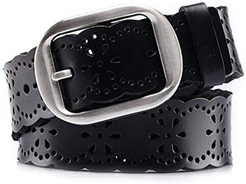 JASGOOD Women's Hollow Flower Genuine Leather Belt for Jeans Pants Wide Belt for Ladies