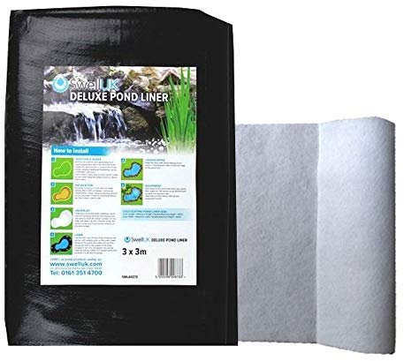 Swell UK 12 x 12m Pond Liner | 25-Year Guarantee | Heavy Duty Underlay | UV Resistant | Garden Fish Ponds