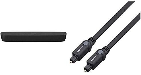 Panasonic Barre de Son compacte SC-HTB200EGK Bluetooth, 2.0 ch, 80W, DTS, Connexion Optique et HDMI, 5,1 cm, Noir - Version Française & Amazon Basics Câble Optique Audio numérique TOSLINK 1 m