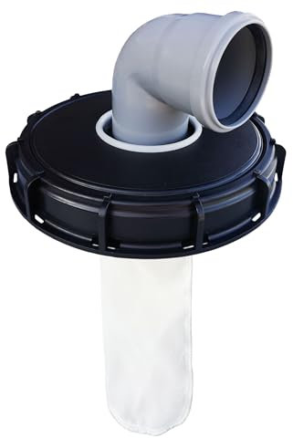 FN-Technik IBC lid filter rain water filter lid DN 225 HT DN 75 nylon, HT DN 75: bend DN 75 89°