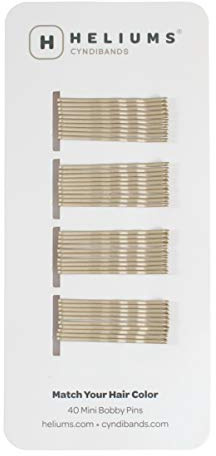 HELIUMS kleine Haarklemmen – Aschblond – gewellt 3,8cm Mini Bobby Pins für Damen & Kinder – Haarnadeln passend zu Deiner Haarfarbe –40 Stück