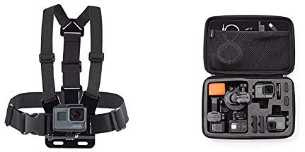 Amazon Basics - Large GoPro Carrying Case + Chest Mount Harness