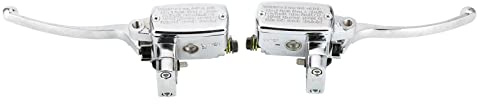 Motorrad Hauptbremszylinder Hydraulische Brems Kupplungs Hauptzylinder Hebelpumpe Silber Motorrad ATVs mit 1 Zoll Lenker