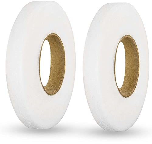 RIVIEVAL 70 Yards Wonder Web Aufbügeln Saumband Saumband Extra breites Webgewebe Kein Nähsaumband Rolle Aufbügelband für Hosen Vorhänge Kleidung Jeans Kleidungsstück - Weiß (10 mm breit)…