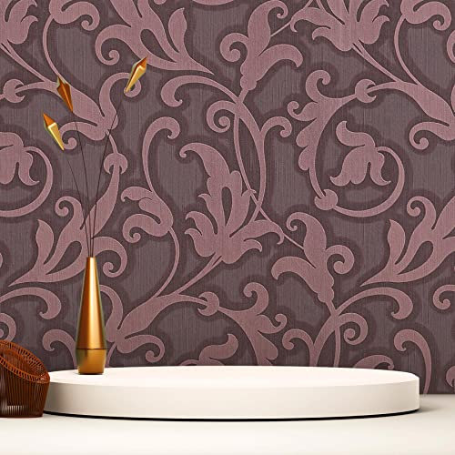TADESSI Tapete Barock Nicolo M1-No.3767 | Vliestapete | Lila | Metallic | Klassik | Barocktapete