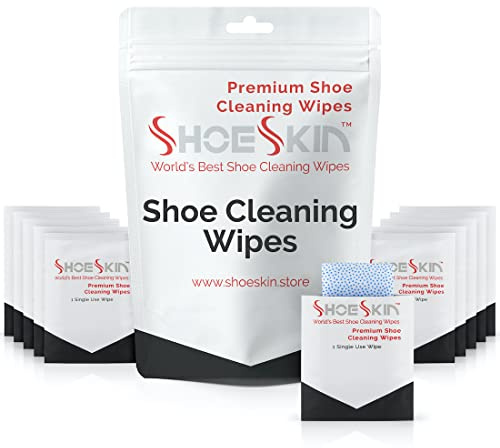SHOESKIN Shoe Cleaning Wipes (30 Count) - Textured Sneaker Cleaning Wipes Great for Travel - Works for All Shoes and Sneakers
