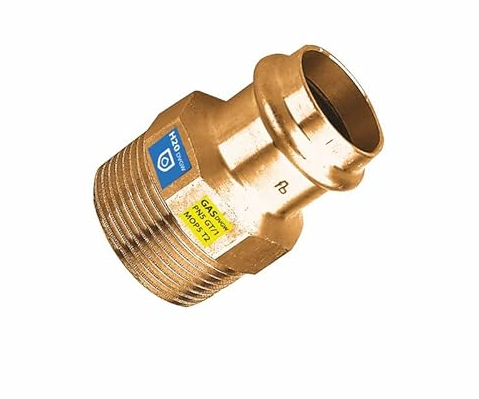 Sanpro Pressfitting Übergang Außengewinde Übergangsnippel, Größe V 22-1' (Kupfer Gas Wasser Trinkwasser Heizung Sanitär Fittings Fitting Kupferleitung)