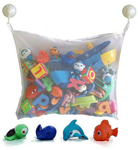 GIMOCOOL Bad Spielzeug Netz, Badespielzeug Organizer Tasche mit 2 Saugnäpfe, Badespielzeug Aufbewahrung Netz, Spielzeugnetz Badewanne zum Aufhängen, Badespielzeug Netz, Badespielzeug Lagerung