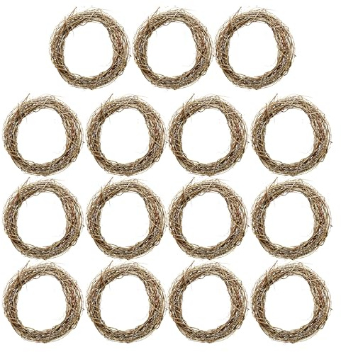 Ashland 18 Natural Grapevine Wreath - Ready-to-Decorate Rustic Home Decor for Weddings, Birthdays, Parties, and Holidays - Bulk 15 Pack