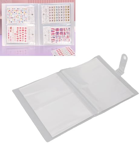 Nagelsticker Alben, 80 Slots Nail Art Sticker Aufbewahrungsbuch Nail Art Decals Sammelalbum Nagelaufkleber Leeres Display, DIY Gelnägel Kunst Display Organizer für Nail Sticker