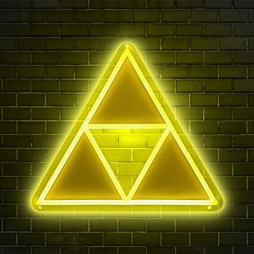 Triforce LED Gaming Neon Sign with Dimmable Lighting Modes for Bedroom, Game Room Decor, Kids Room, Man Cave, Wall Decor and Birthday and Father's Day and Christmas Gift USB Connection