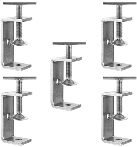 FWEEK 5 Stück C Klemme 65mm, 304 Edelstahl Heavy Duty Trägerklemme, Hochleistungs C klemmen, M10 C-Zwingen für Holzbearbeitung Schweißgebäude Zwingen