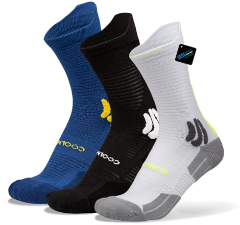 BRISIRA Coolmax Bambú 3 Pares Calcetines Compresión Running Deporte Hombre,Antiampollas Sin Costuras para Senderismo, Antiolor Trail, Hombres y Mujeres 35-51