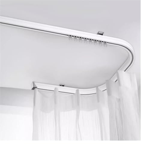 Vorhangschiene Gardinenschiene Flexible biegsame Aluminium-Deckenschiene, 1 2 3 4 5 6 7 8 9 10 11 12 13 14 M lang Vorhangschiene/-stange, für Fenster Duschen Krankenhäuser Wohnmobile Etagenbetten (