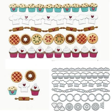 Food Cake Cookies Metal Die Cuts,Biscuit Ice Cream Love Cake Cutting Dies Cut Stencils DIY Scrapbooking Decorative Embossing Paper Scrapbooking Card Making (Bing gan Cake)