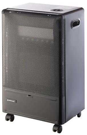 HAMILTON GAS PRODUCTS Indoor Gas Cabinet Heater - Black | 4.2kW Super Fast Blue Flame Heater with Oxygen Depletion Sensor & Adjustable Heat Settings | Portable for Home, Garage & Office Use