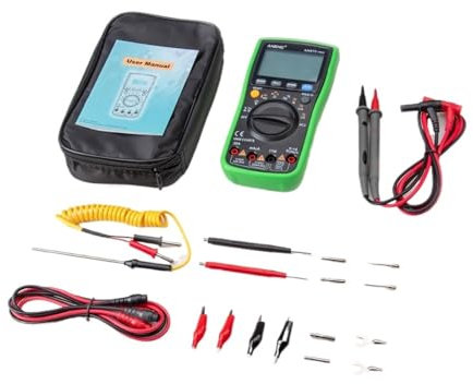 KMGUZRRWD Multimètre numérique Professionnel AN870 19999 Points True RMS AC/DC Tension Courant NCV Transistor Testeur de Plage Automatique précis(AN870 Green Pro)