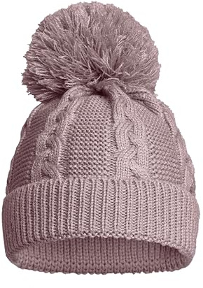 Soft Touch Newborn Essentials Sustainable Knitted Baby Bobble Hat, Baby Girl and Baby Boys Winter Hat 0-12 Months