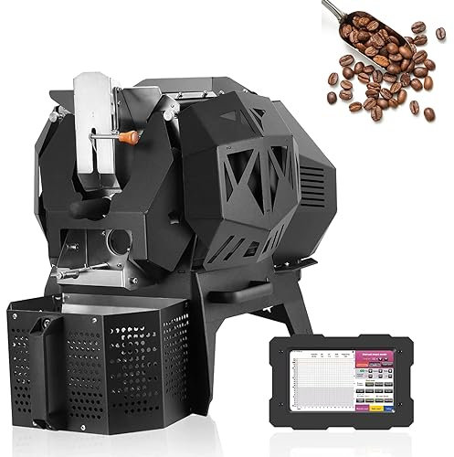 ZHJOPP Commercial Coffee Roaster Machine Automatic Coffee Bean Roaster 400g/600g/1200g, Hot Air Coffee Bean Roasting Machine with Temperature Curve (Black 1200g)