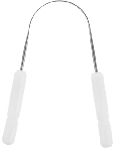 Healvian Raschietto Linguale Curvo Per Uso Domestico Strumento Per Pulizia Lingua Per Adulti Contro Alitosi Rimuove Residui Tossici Impugnatura Ergonomica Portatile e Pratico