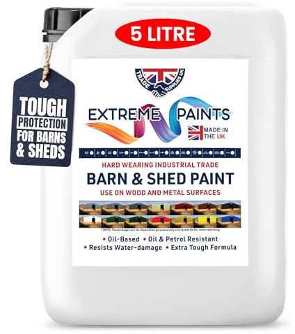 TRADE SUPPLIES UK - Extreme Barn And Shed Paint Oil Based - Rust Inhibiting, Long-Lasting Gloss for Wood & Metal Surfaces - BLACK, 5L