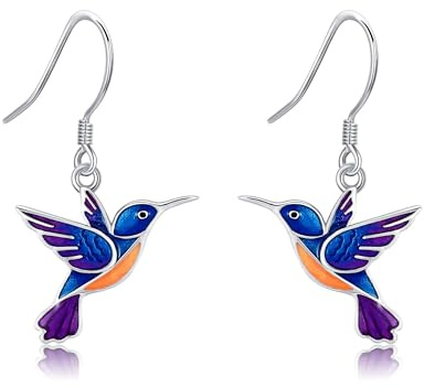 DAYLINLOVE Kolibris Ohrringe Silber 925 Vogel Ohrringe Hängend Süßer Kolibris Schmuck Geschenk für Damen Mädchen Mutter Tochter Tiere