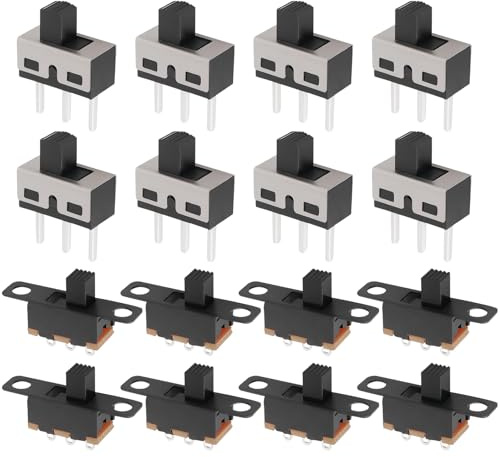EMSea Interrupteurs à Glissière Verticaux à Bouton Haut SS12D10 SS12F15 SPDT 3 Broches 2 Positions à Montage Sur Panneau Micro Interrupteur à Bascule à Verrouillage pour équipement Audio