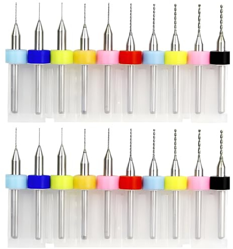 20 Stück Micro Bohrer Set,0,1mm - 1mm Pcb Micro Spiralbohrer,Wolframstahl Mini Bohrer, Wolframstahl Micro Spiralbohrer,Pcb Druckplatine Gravierbohrer Bits,Für Leiterplatten,Glas, Faser,Harz,Bernstein | Mini Bohrer Wolframstahl Micro Spiralbohrer,Pcb Druckplatine Gravierbohrer Bits,Für Leiterplatten,Glas, Faser,Harz,Bernstein